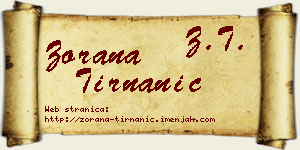 Zorana Tirnanić vizit kartica
